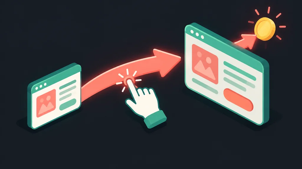 Flat isometric arrow linking a small site to a partner site