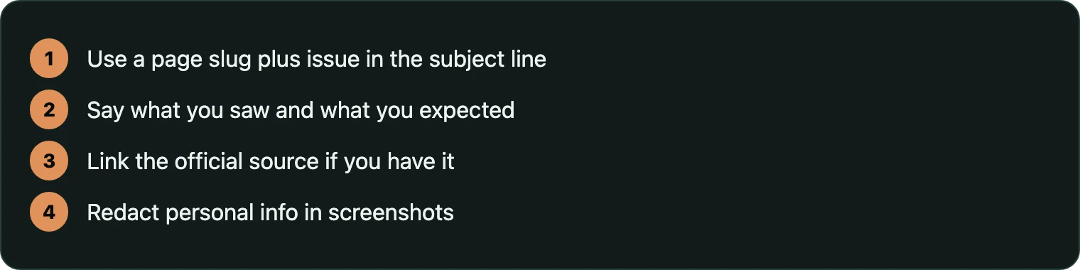 Steps for writing a useful correction note