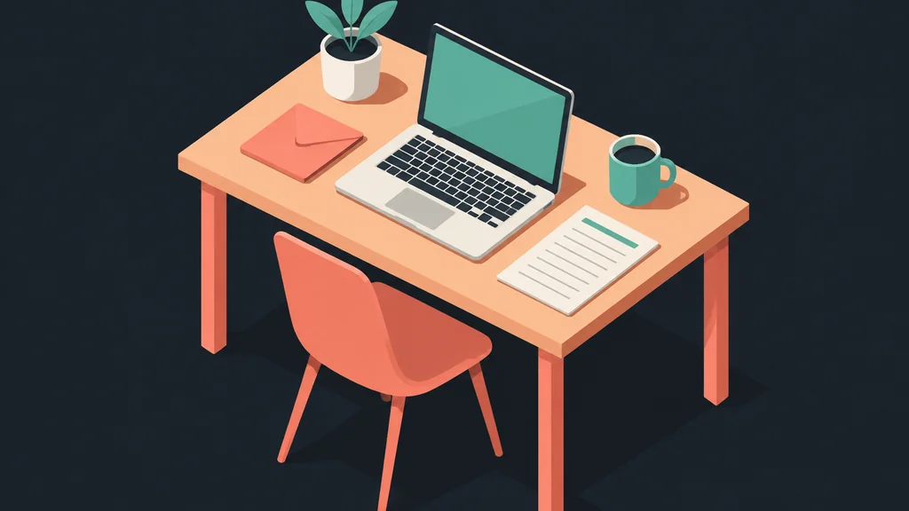 Flat isometric scene of a small service desk