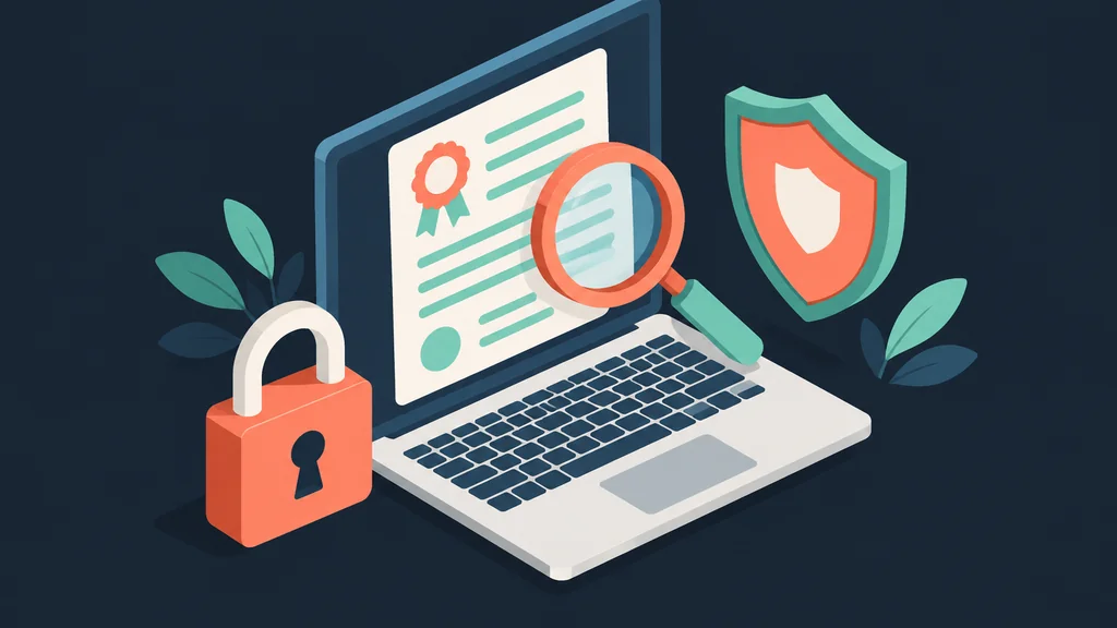Flat isometric scene of licence checking and security icons