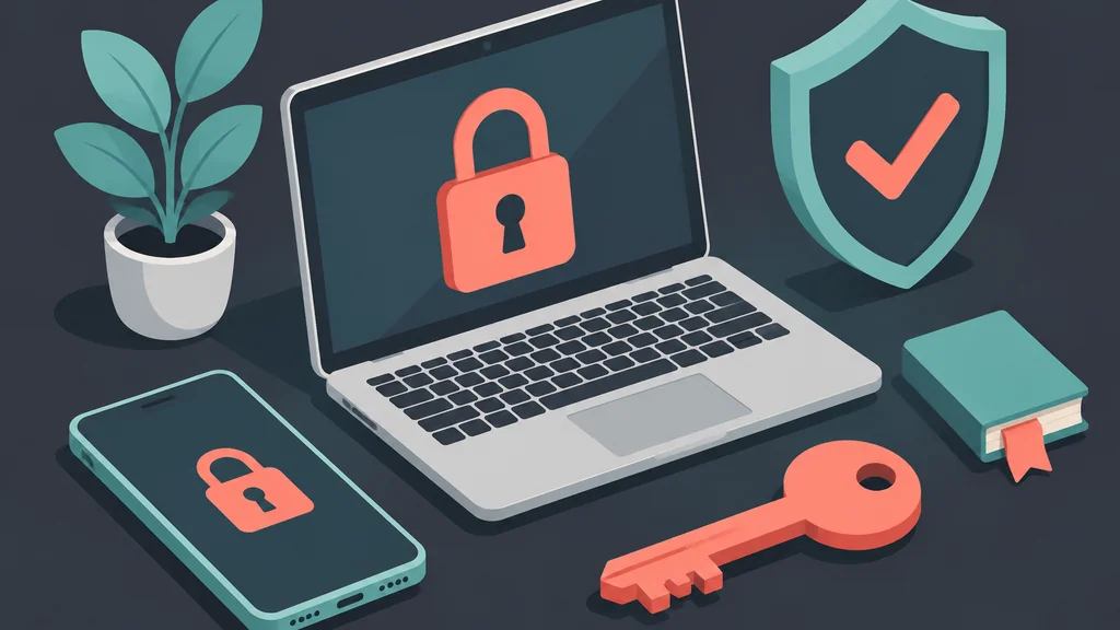 Flat isometric security icons for casino login