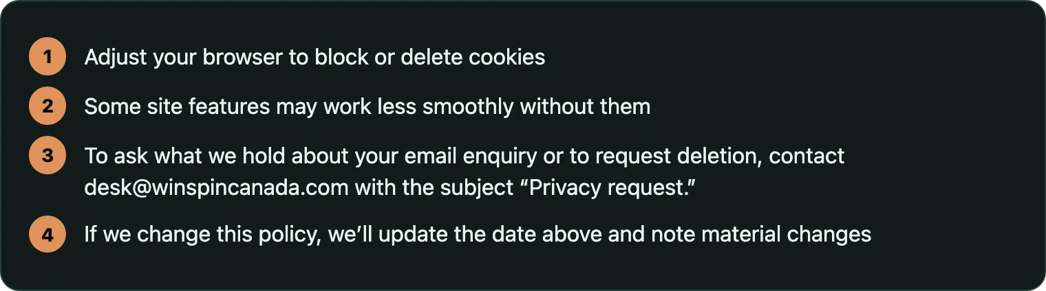 Three steps to control cookies and request data